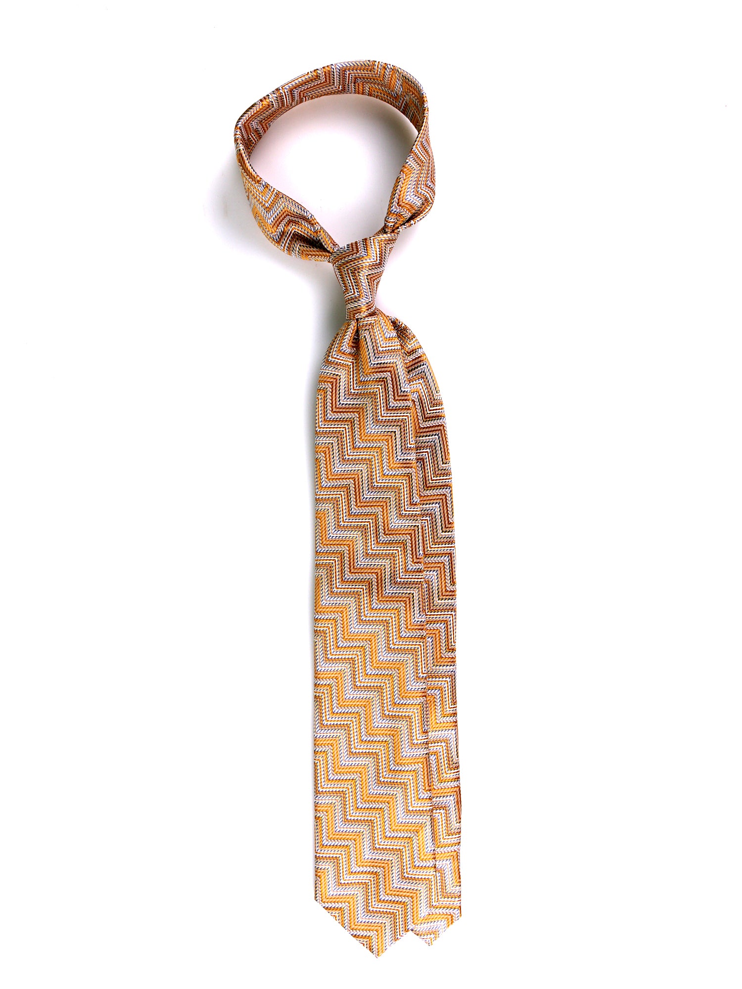 Cravatta 3 pieghe THUNDER seta tessuta giallo