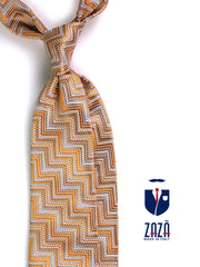 Cravatta 3 pieghe THUNDER seta tessuta giallo