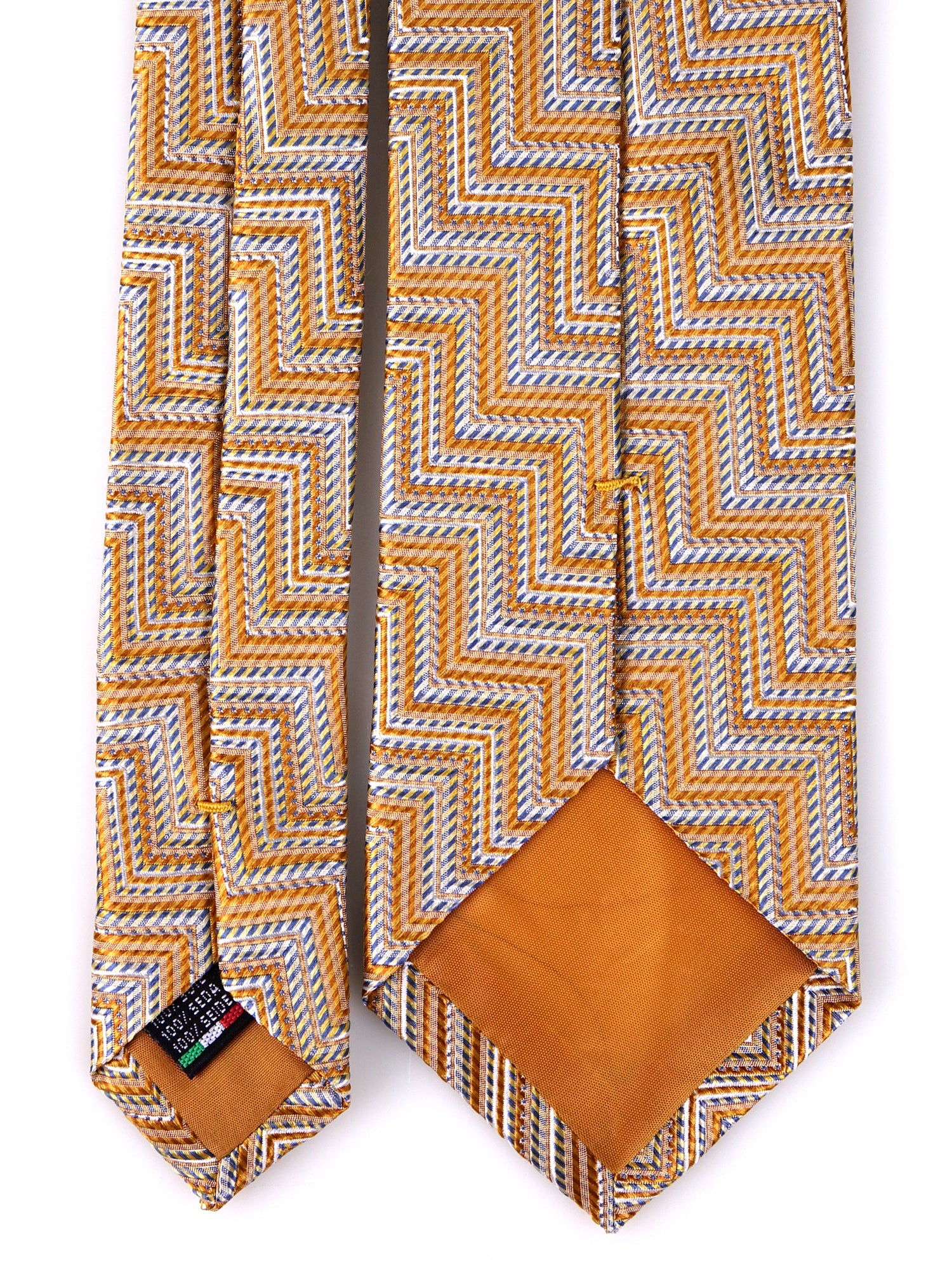 Cravatta 3 pieghe THUNDER seta tessuta giallo