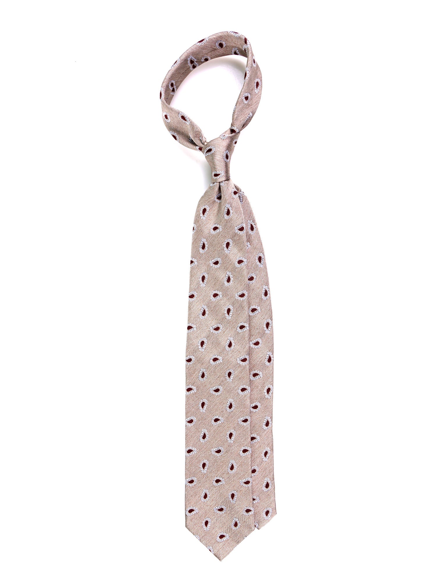 Cravatta 3 pieghe TRENT seta\cotone beige