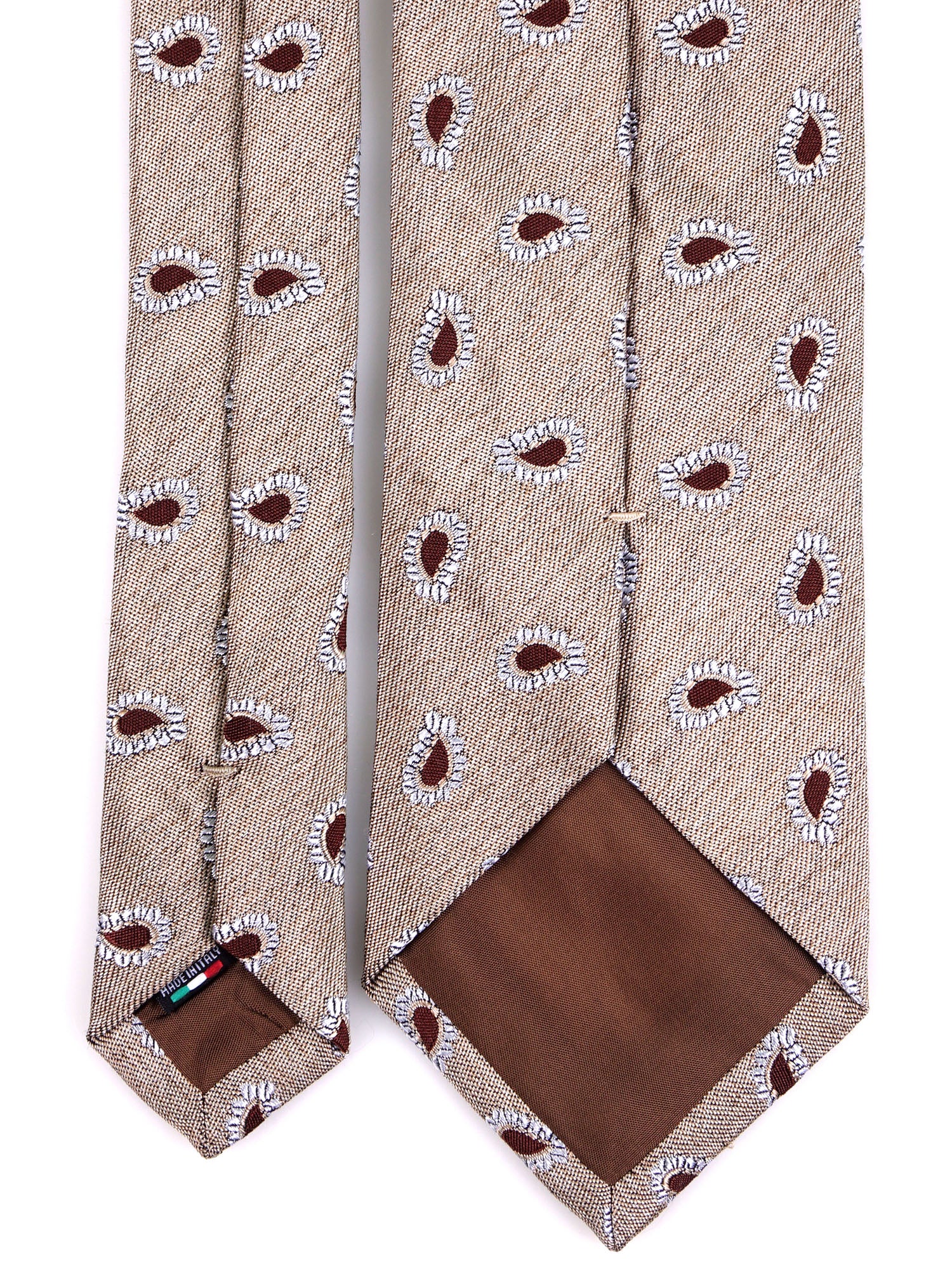 Cravatta 3 pieghe TRENT seta\cotone beige