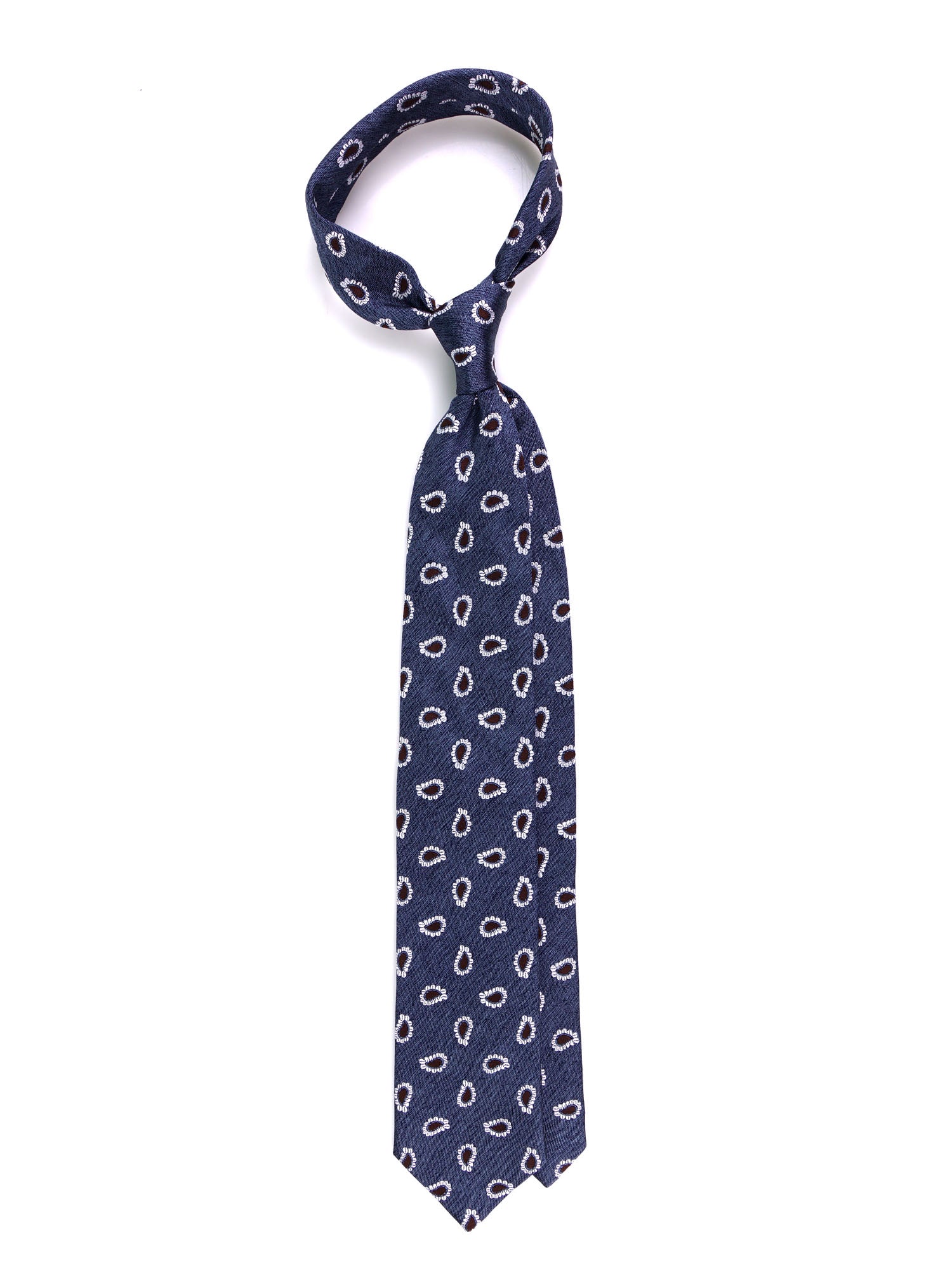 Cravatta 3 pieghe TRENT seta\cotone blu