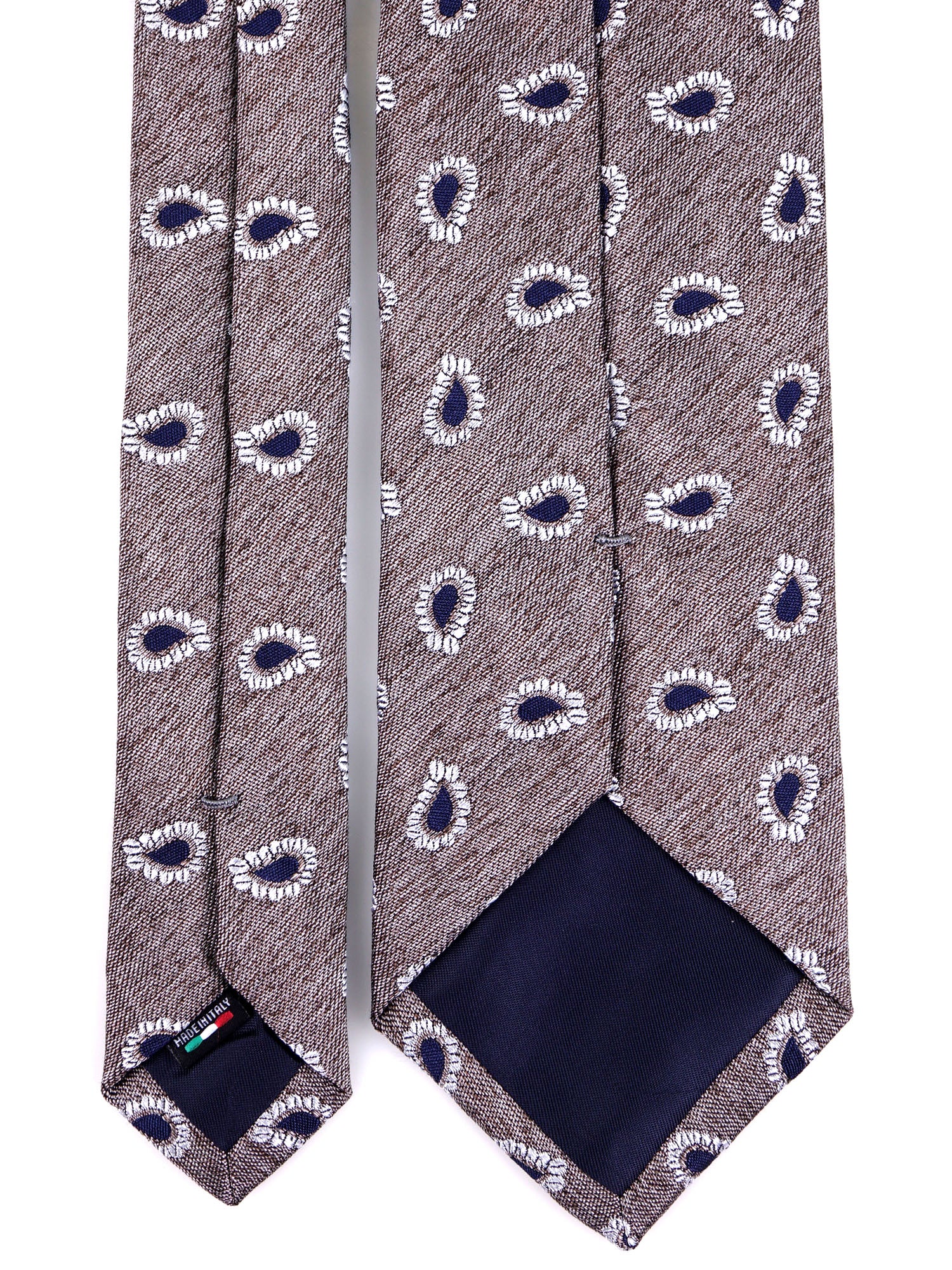 Cravatta 3 pieghe TRENT seta\cotone marrone
