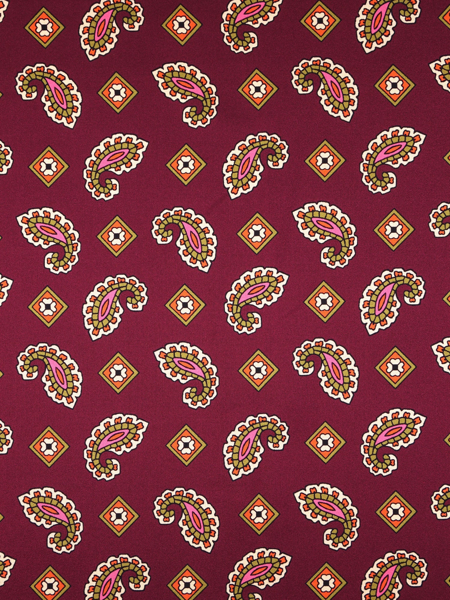 Foulard TRON bordeaux in seta stampata