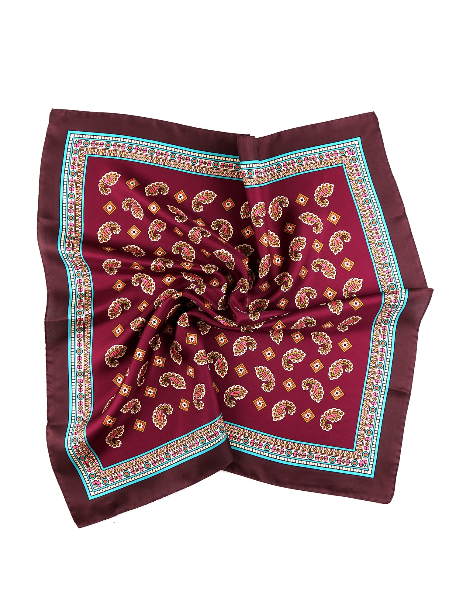 Foulard TRON bordeaux in seta stampata