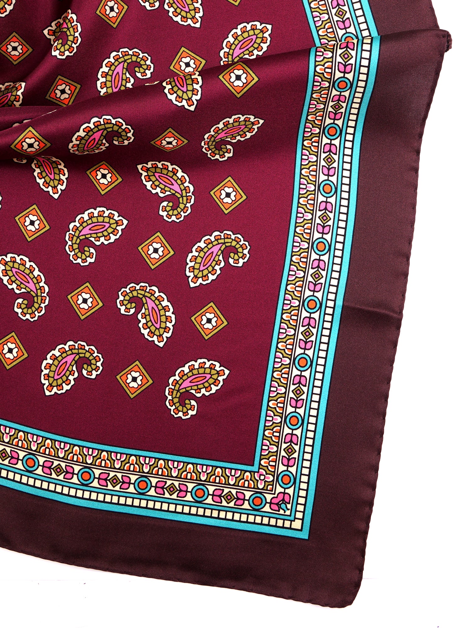 Foulard TRON bordeaux in seta stampata