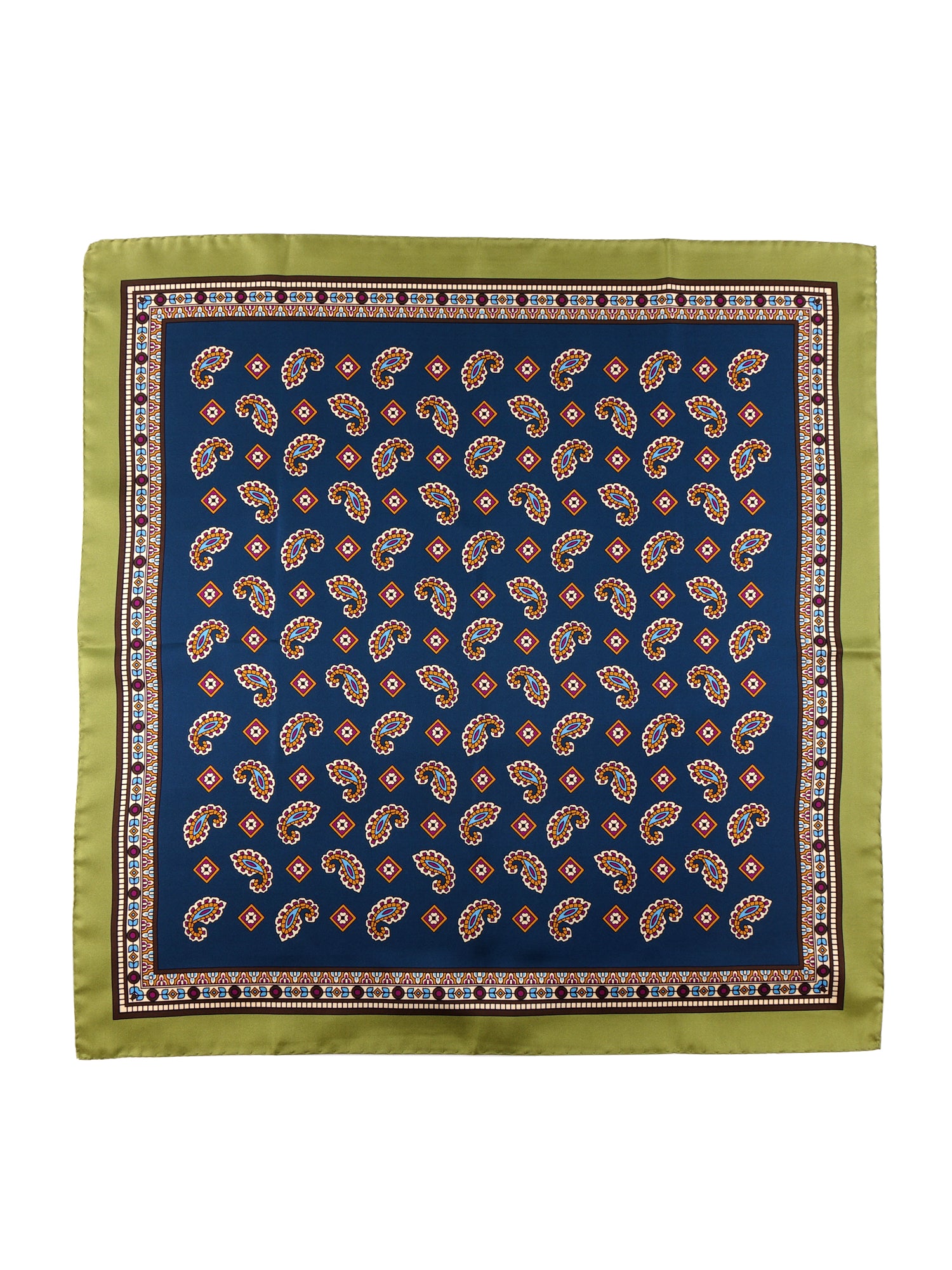 Foulard TRON verde in seta stampata
