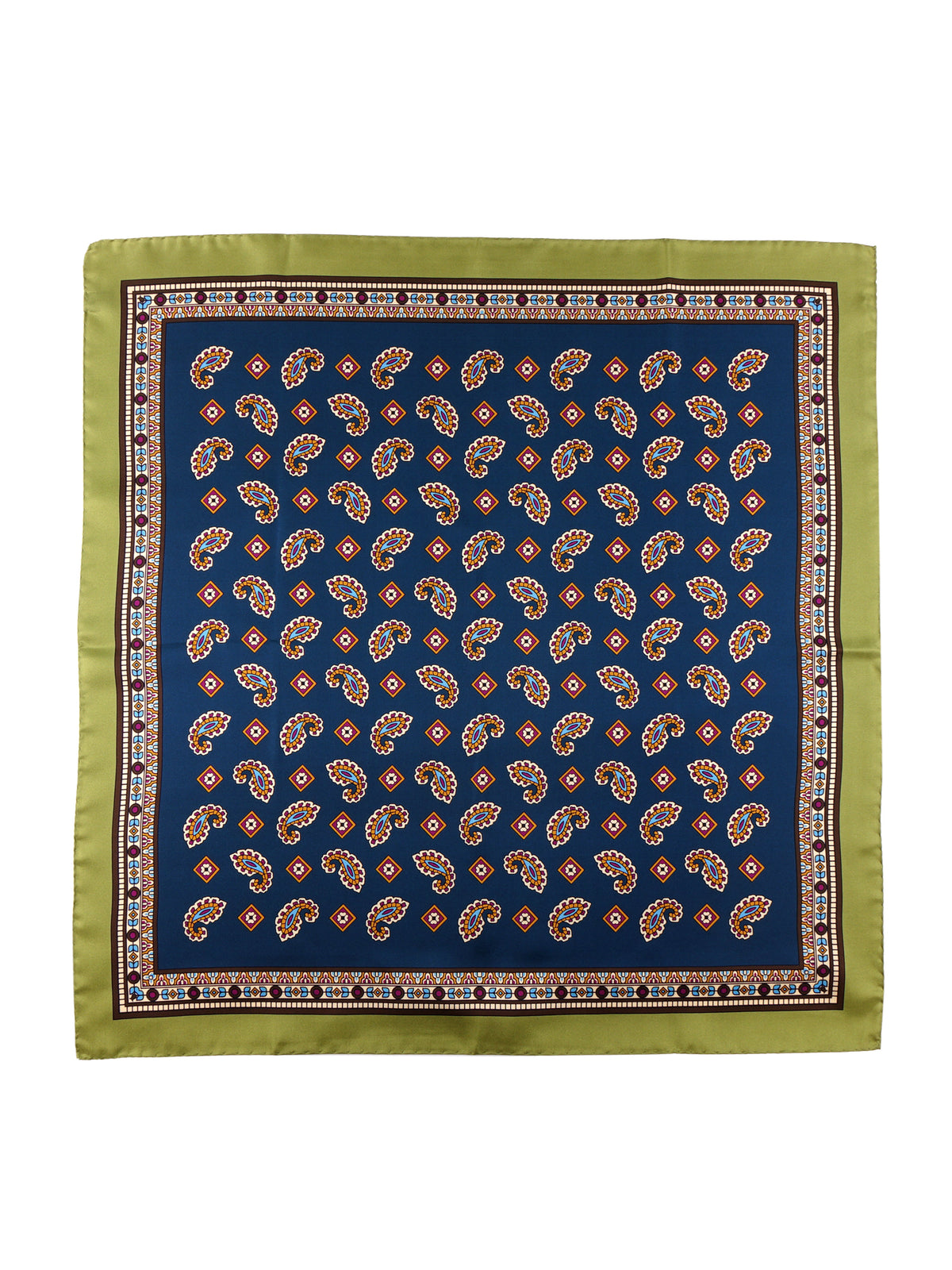 Foulard TRON verde in seta stampata