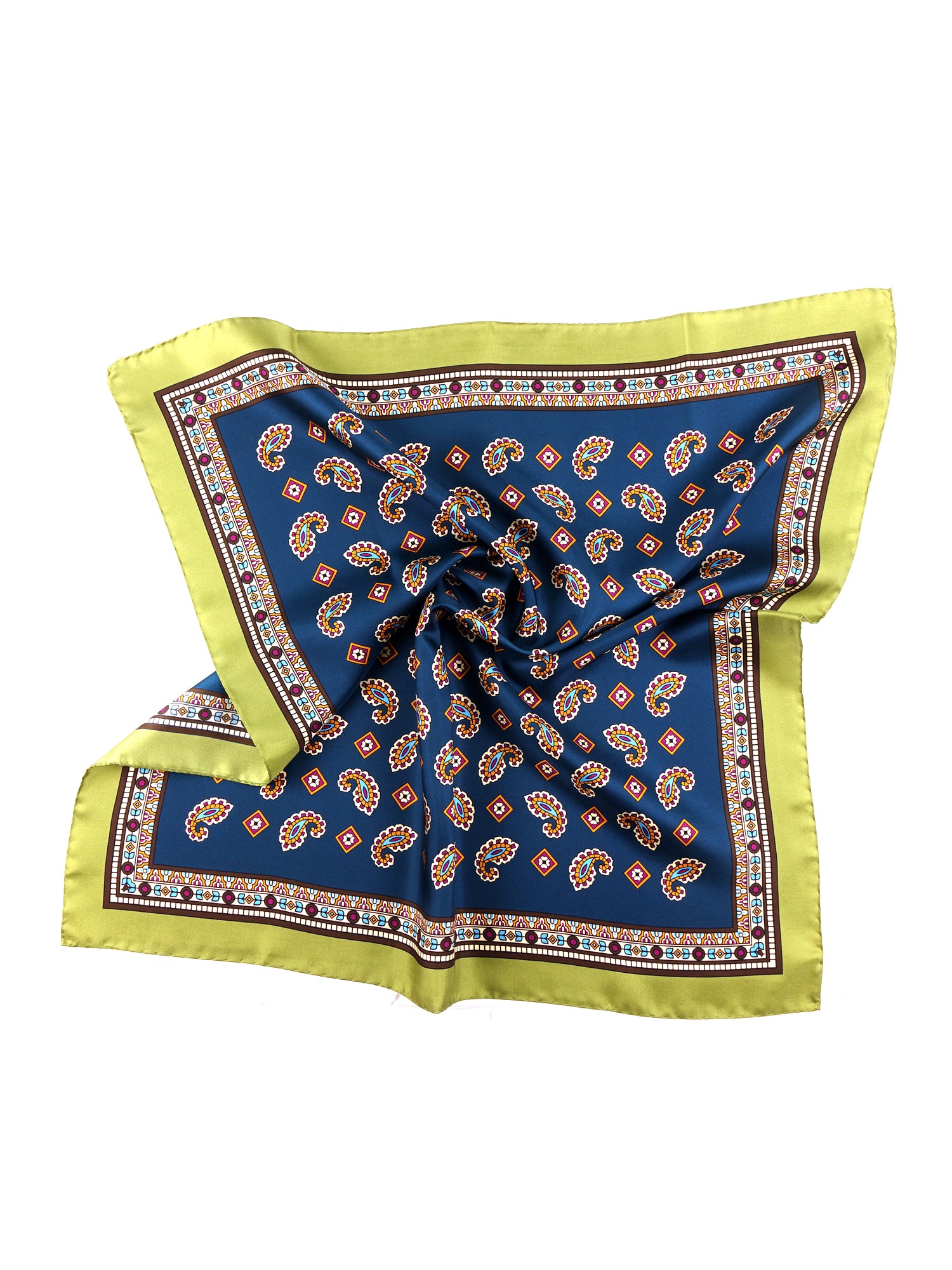Foulard TRON verde in seta stampata