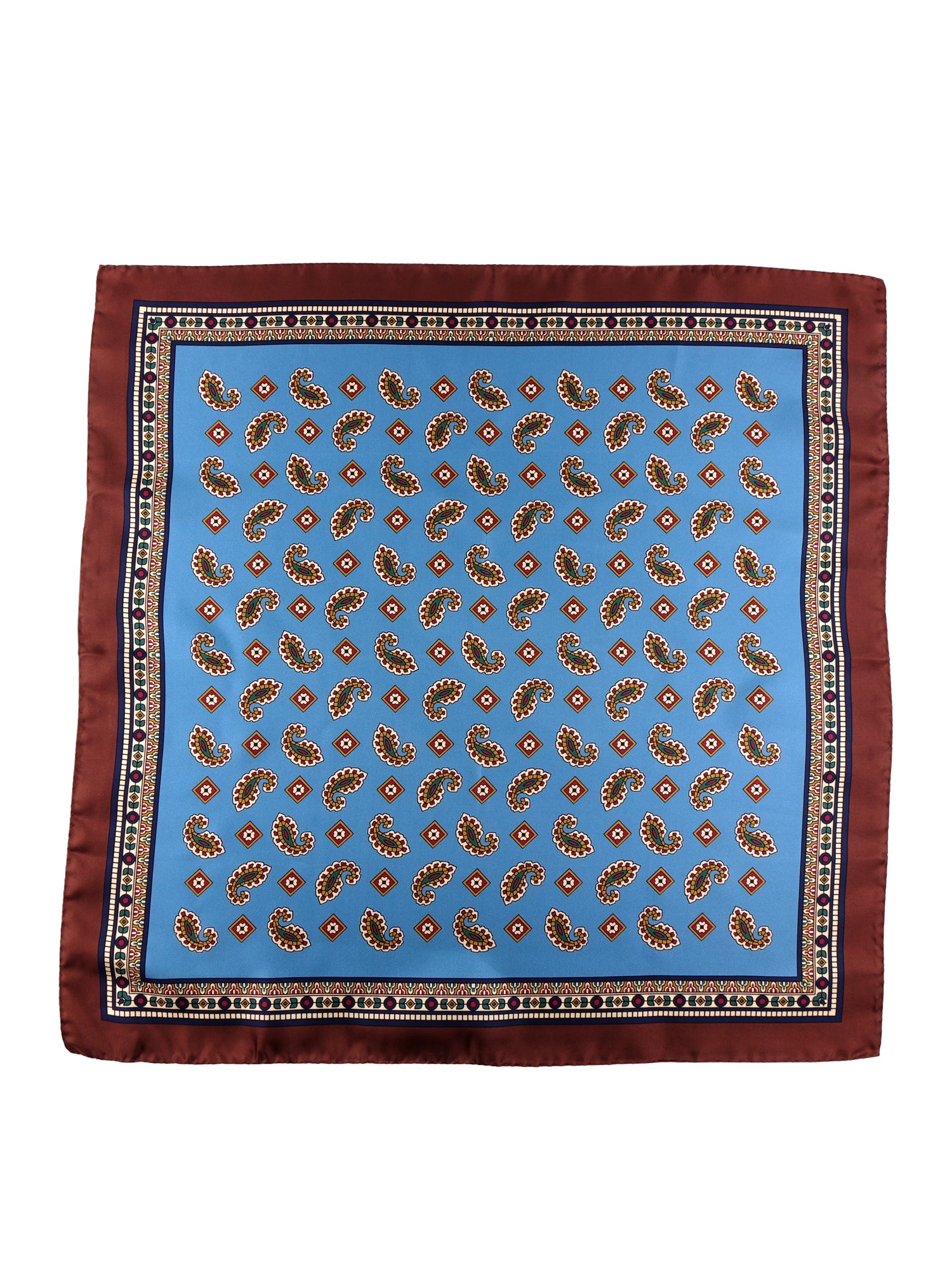 Foulard TRON celeste in seta stampata