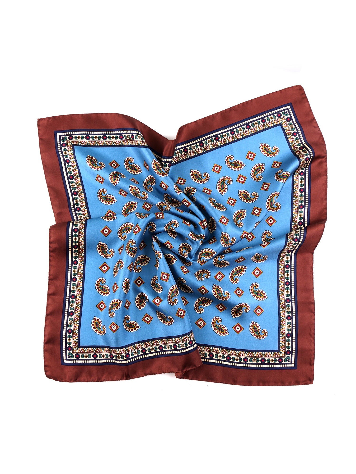 Foulard TRON celeste in seta stampata