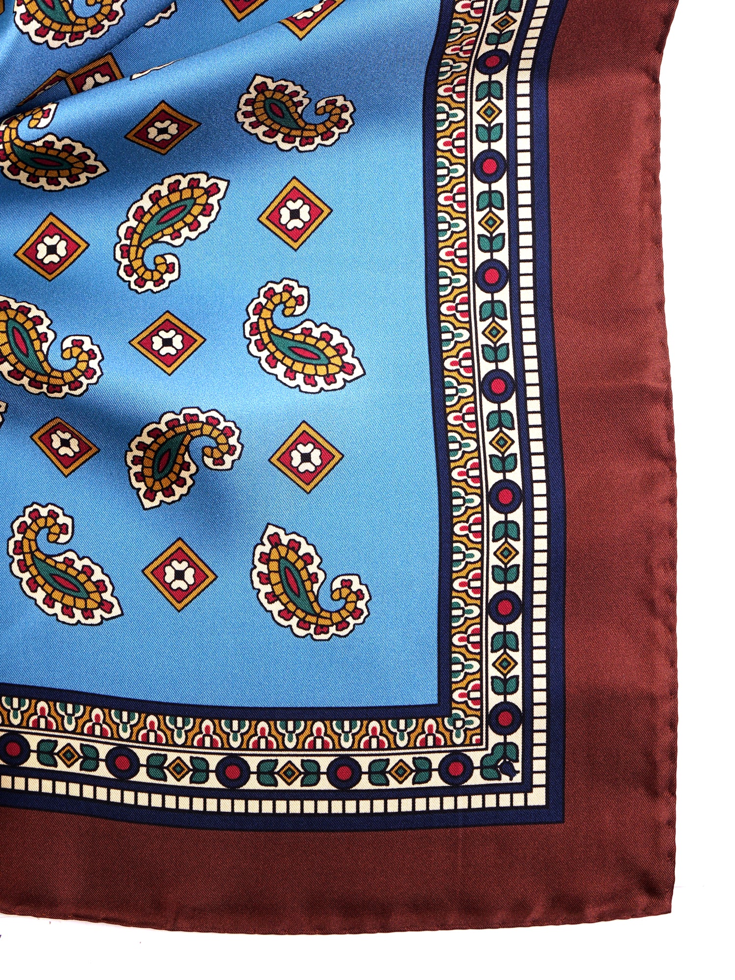 Foulard TRON celeste in seta stampata