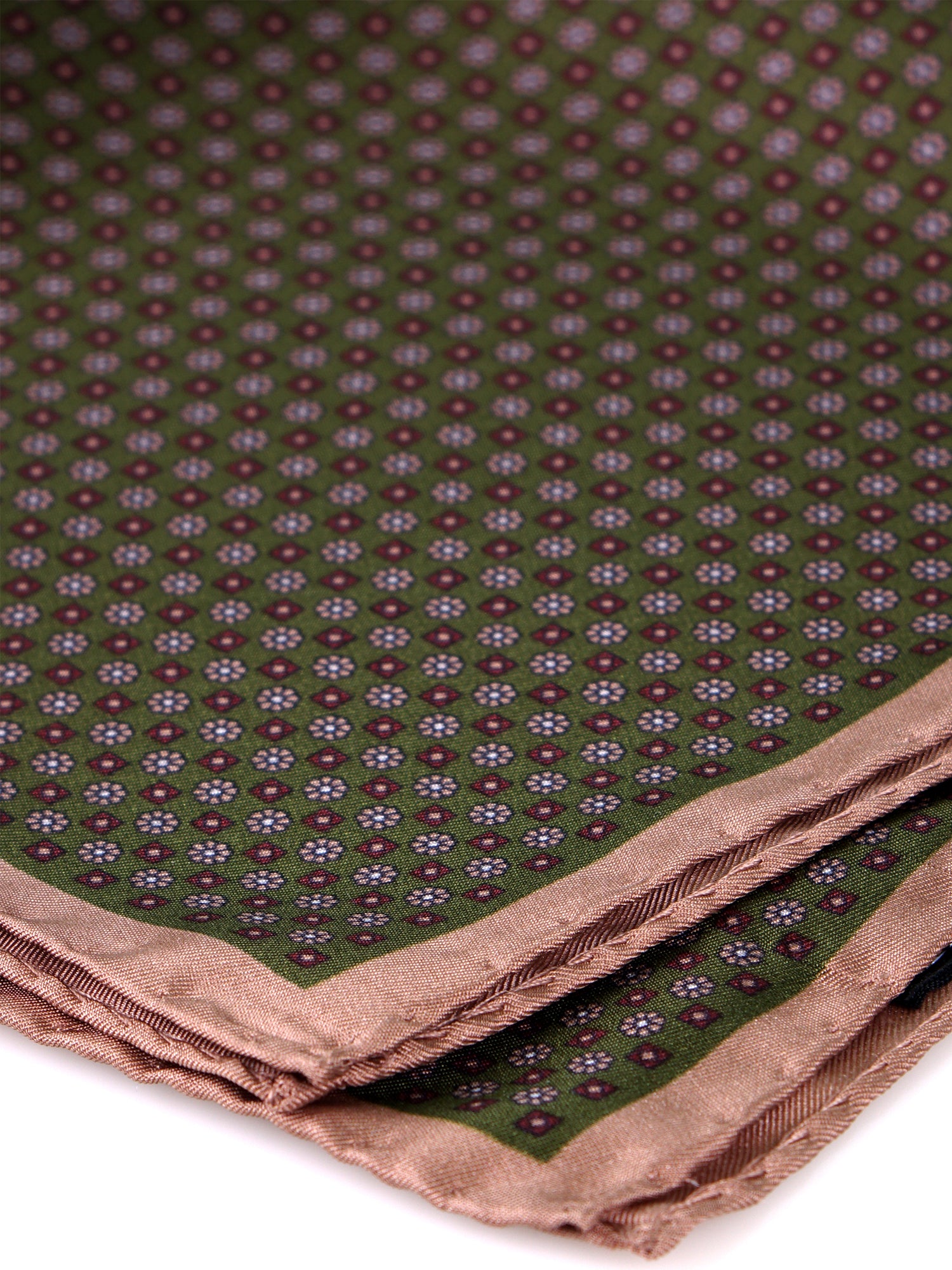 Fazzoletto da taschino in seta stampata verde VALERY