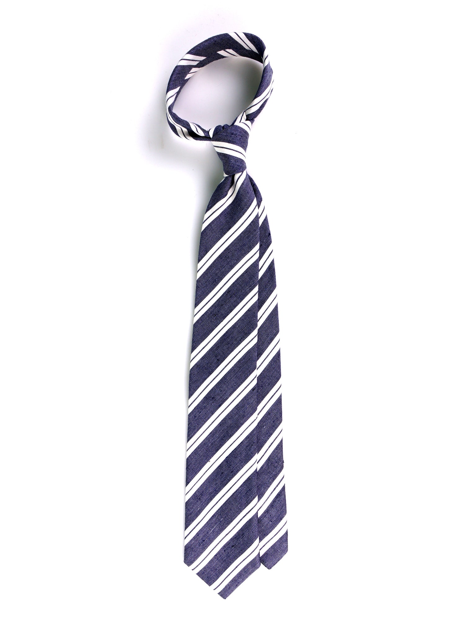 Cravatta 3 Pieghe blu VELA seta bourette