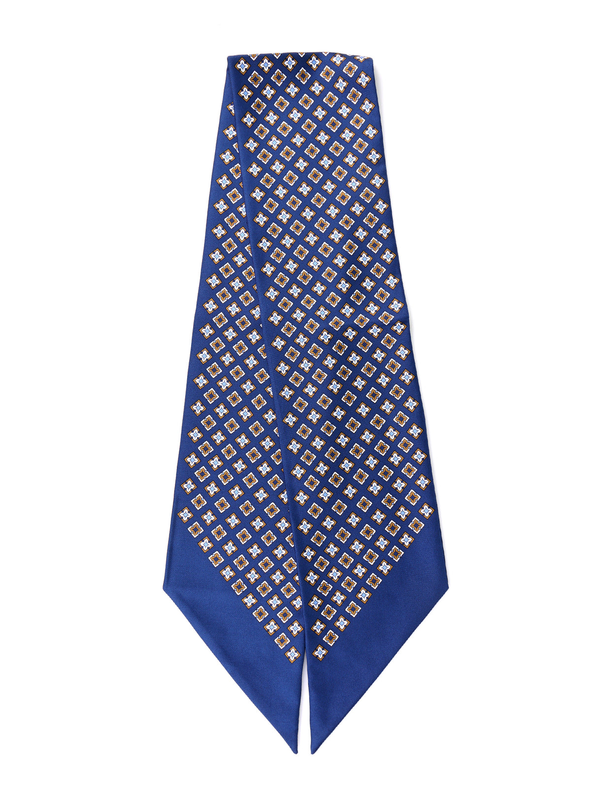 VICKY Blue printed silk twilly scarf