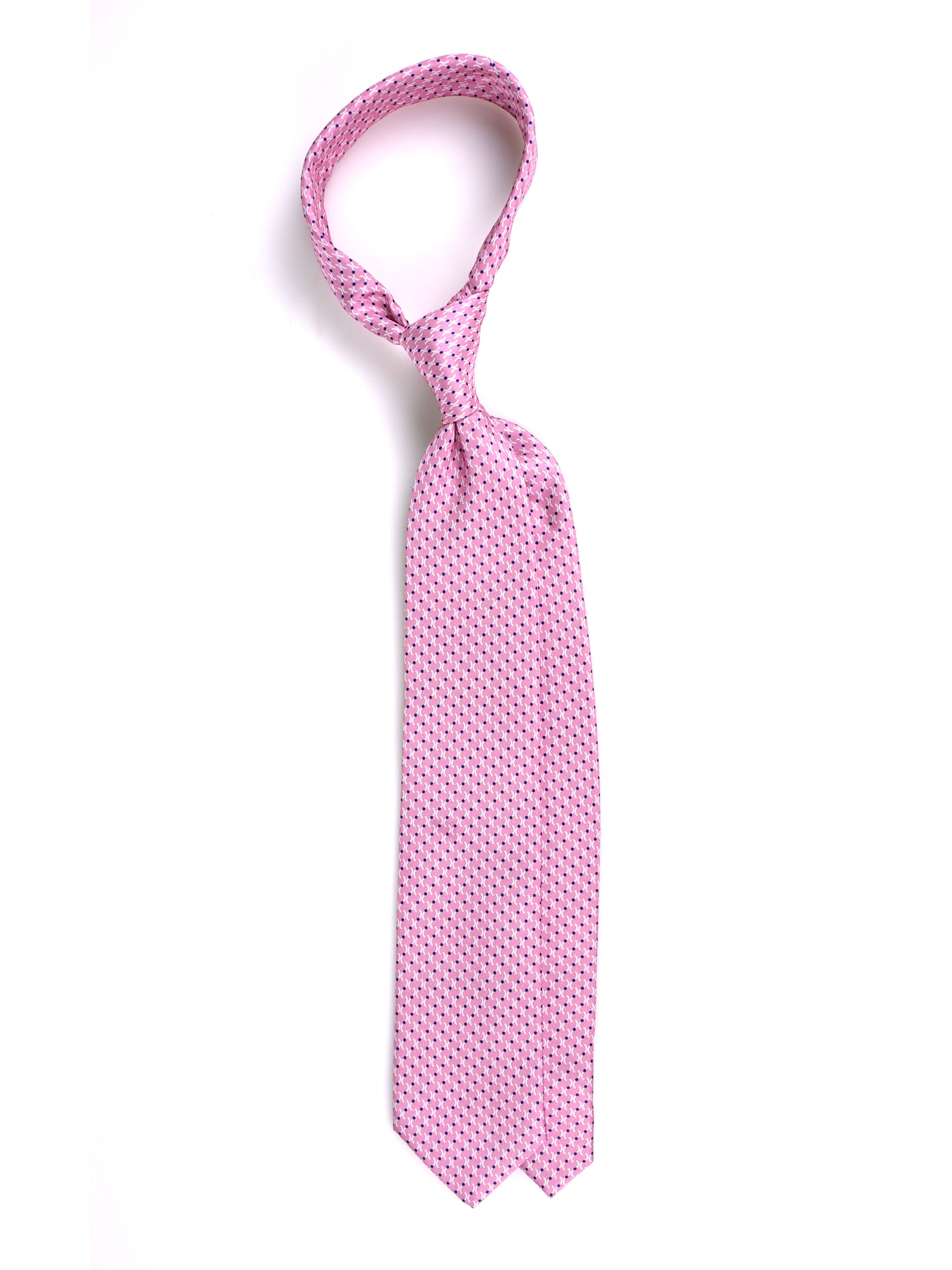 Cravatta 3 pieghe WANDA seta stampata rosa