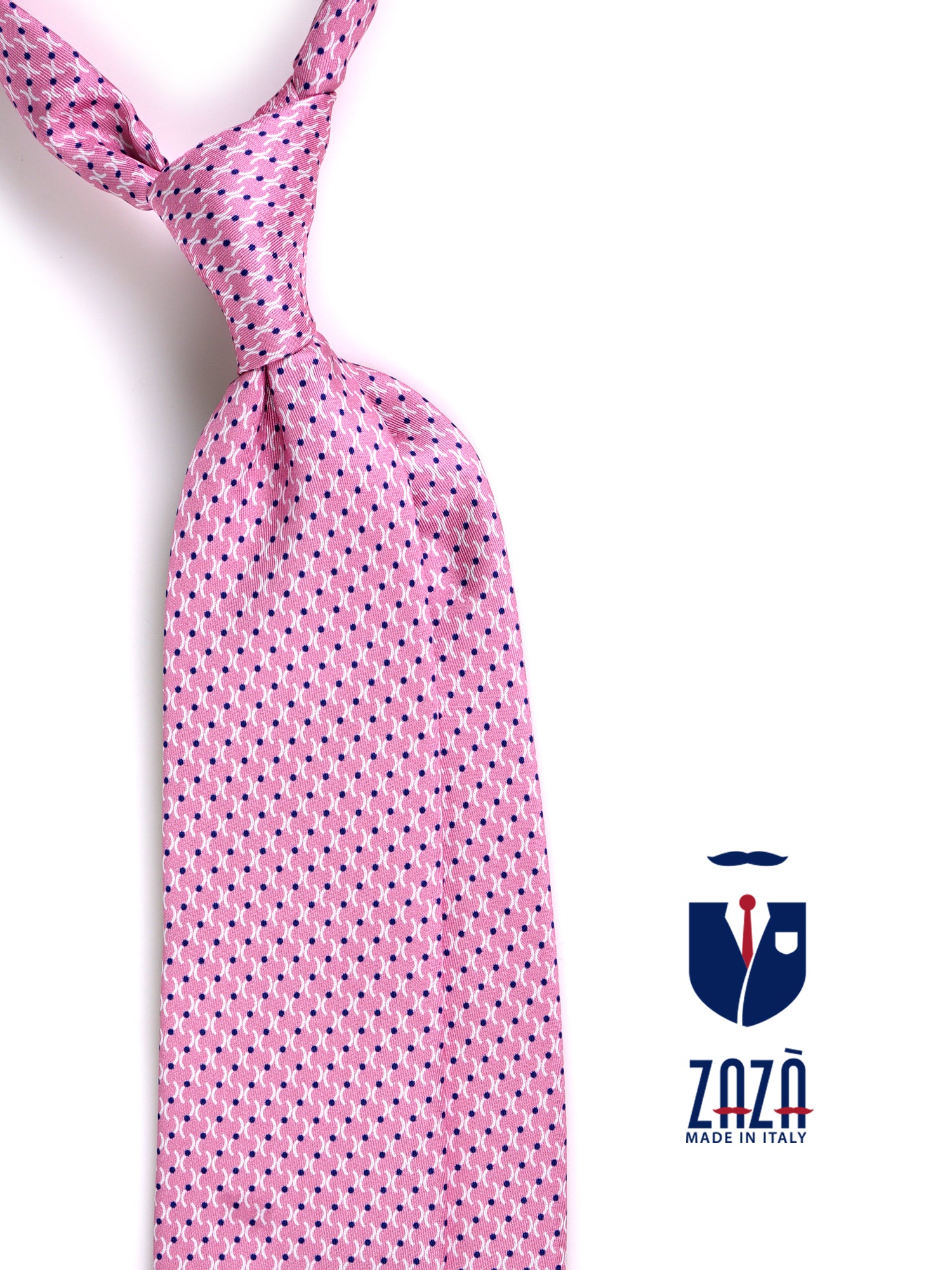 Cravatta 3 pieghe WANDA seta stampata rosa