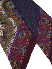 Foulard Twilly double face verde in lana stampata WOOLLY