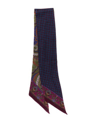 Foulard Twilly double face verde in lana stampata WOOLLY