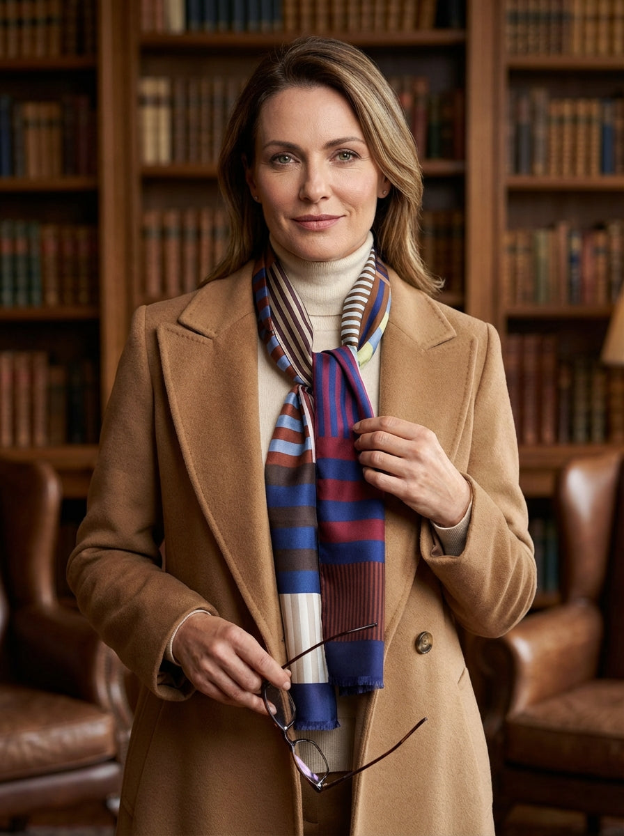 Sciarpa multicolor in pura seta stampata TERESA