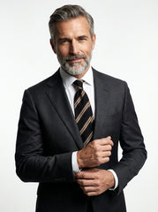 Cravatta 3 pieghe sfoderata nero in seta shantung GRANTA