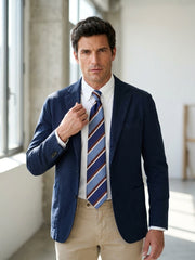 Cravatta 3 pieghe GUS in seta jacquard Blu scuro