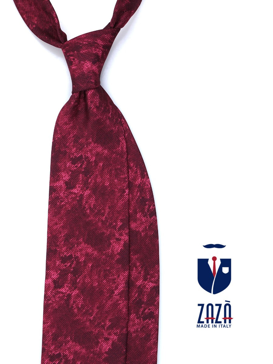 Cravatta Uomo TigerTie In Seta – Fantasia A Scacchi, Colori Rosso Borgogna, Bordeaux, Nero E Bianco – Lunghezza 150 Cm