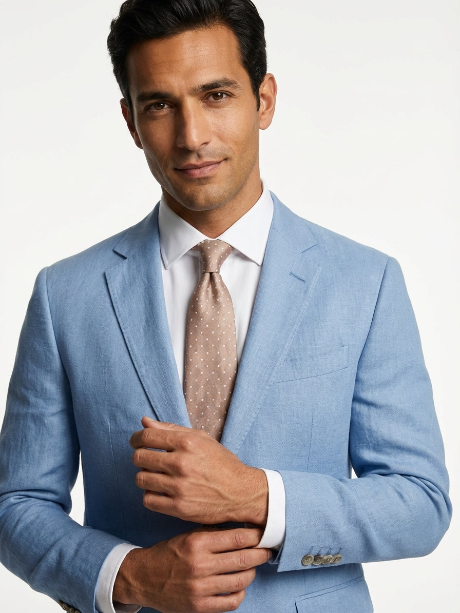 Cravatta 3 pieghe BEER seta tessuta beige