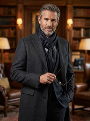 Sciarpa in pura seta stampata PEYTON Nero