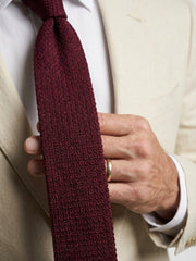Cravatta 3 Pieghe REDHOOD garza in seta bordeaux