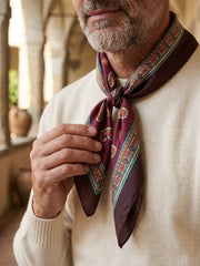 Foulard TRON bordeaux in seta stampata