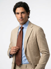 Cravatta 3 pieghe SAGLIETTA in seta Marrone