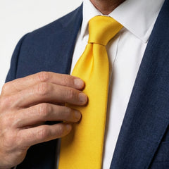 Cravatta giallo scuro 3 pieghe DACCA in seta stampata lusso