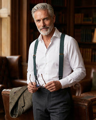 Bretella a Y in elastico a pois con lacci e clip ELASTIC Verde Foresta