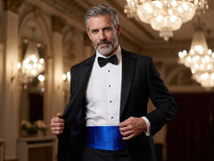 Fascia da Smoking  Blu Elettrico AMANTEA in seta raso