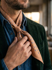 Twilly marrone chiaro in seta twill Caren