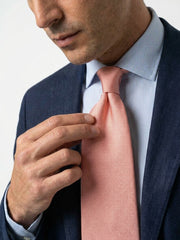 Cravatta 3 pieghe rosa in seta jacquard SAGLIETTA
