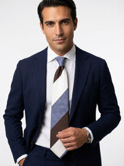 Cravatta 3 pieghe ROCKY in seta jacquard Blu