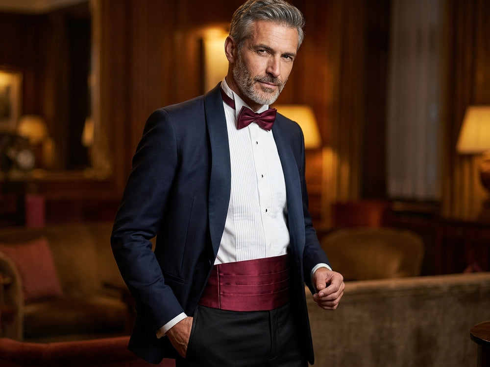 Fascia da Smoking Bordeaux AMANTEA in seta raso