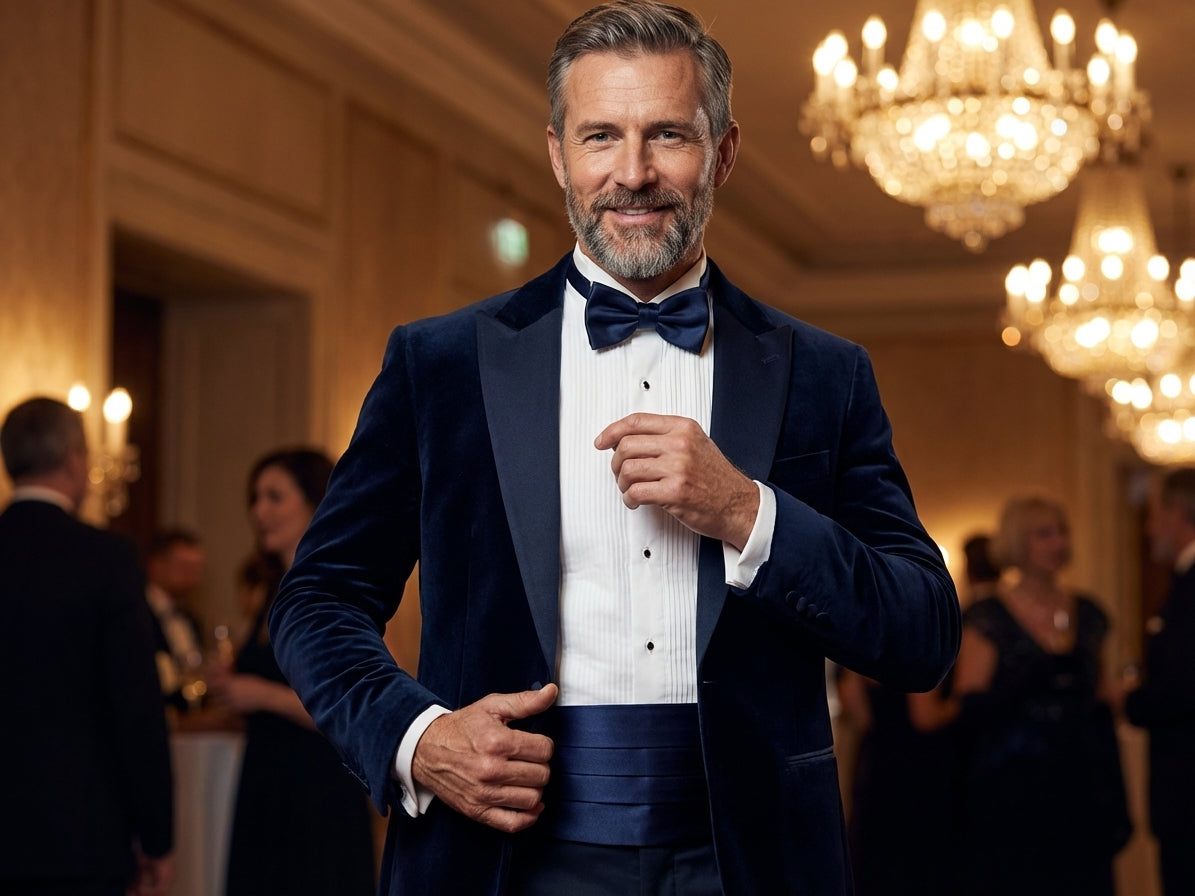 Fascia da Smoking Blu Scuro AMANTEA in seta raso