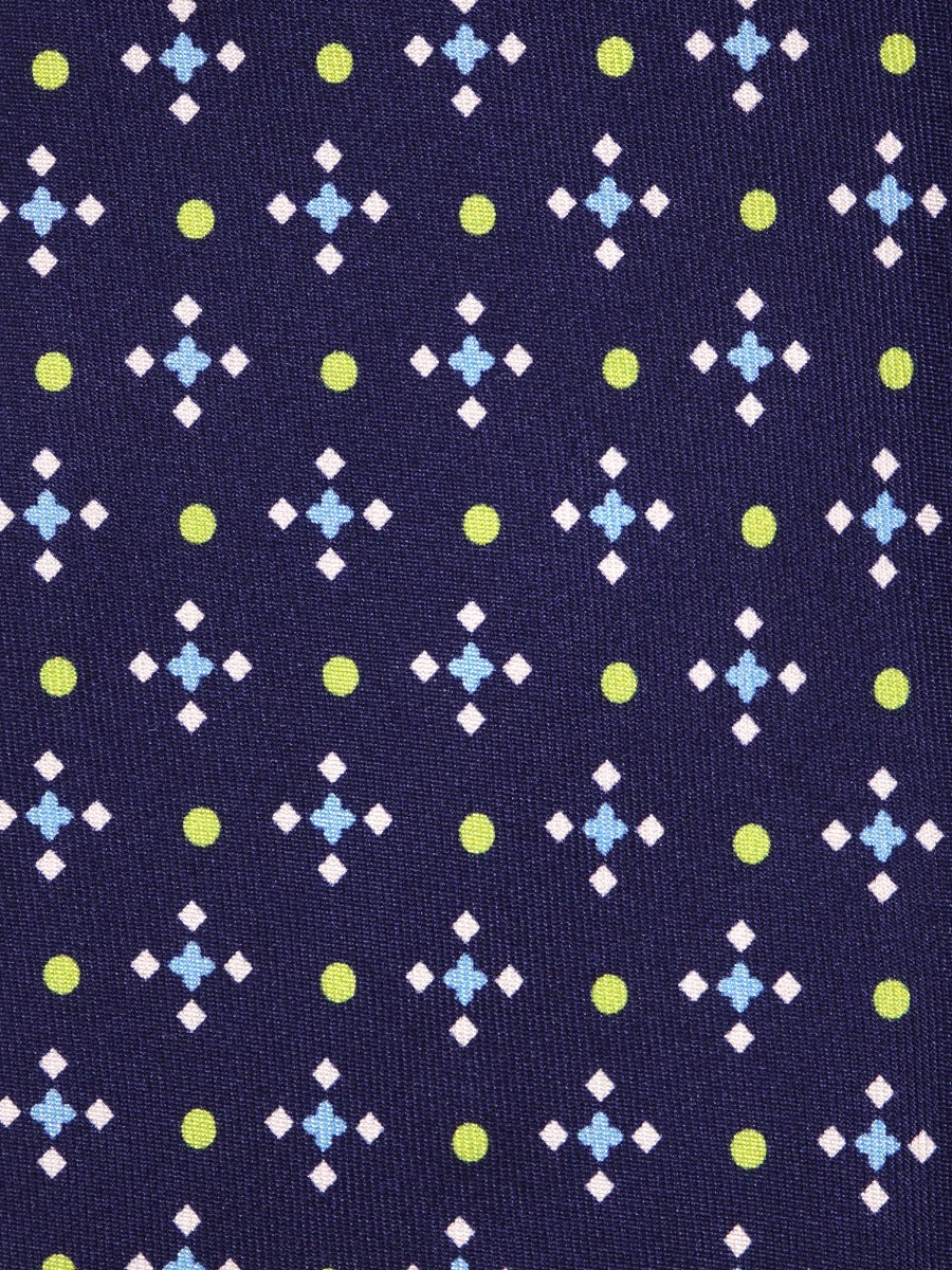 Cravatta blu scuro OFELIA in seta stampata - Particolare