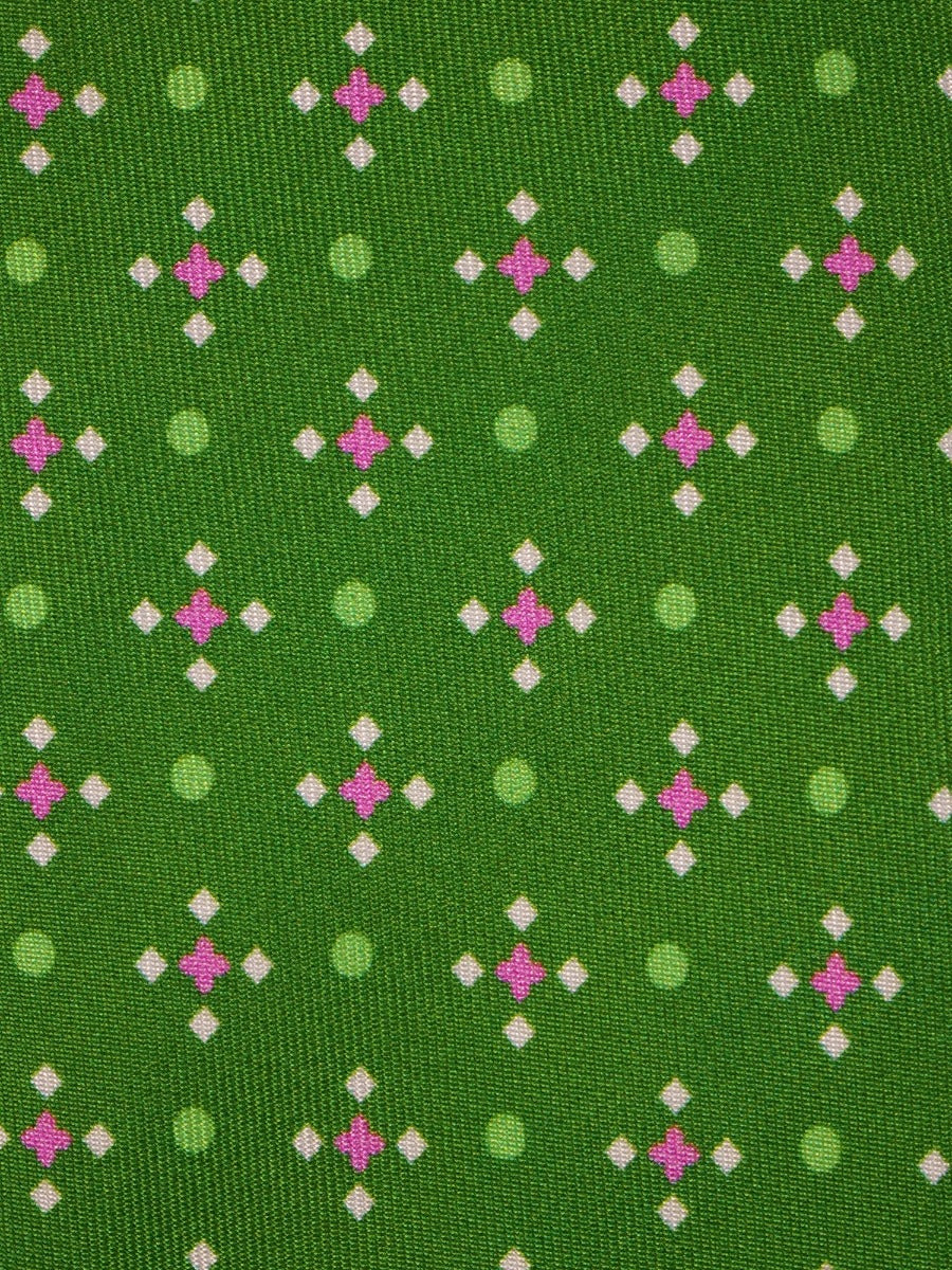 Cravatta Ofelia in seta stampata Verde - Particolare