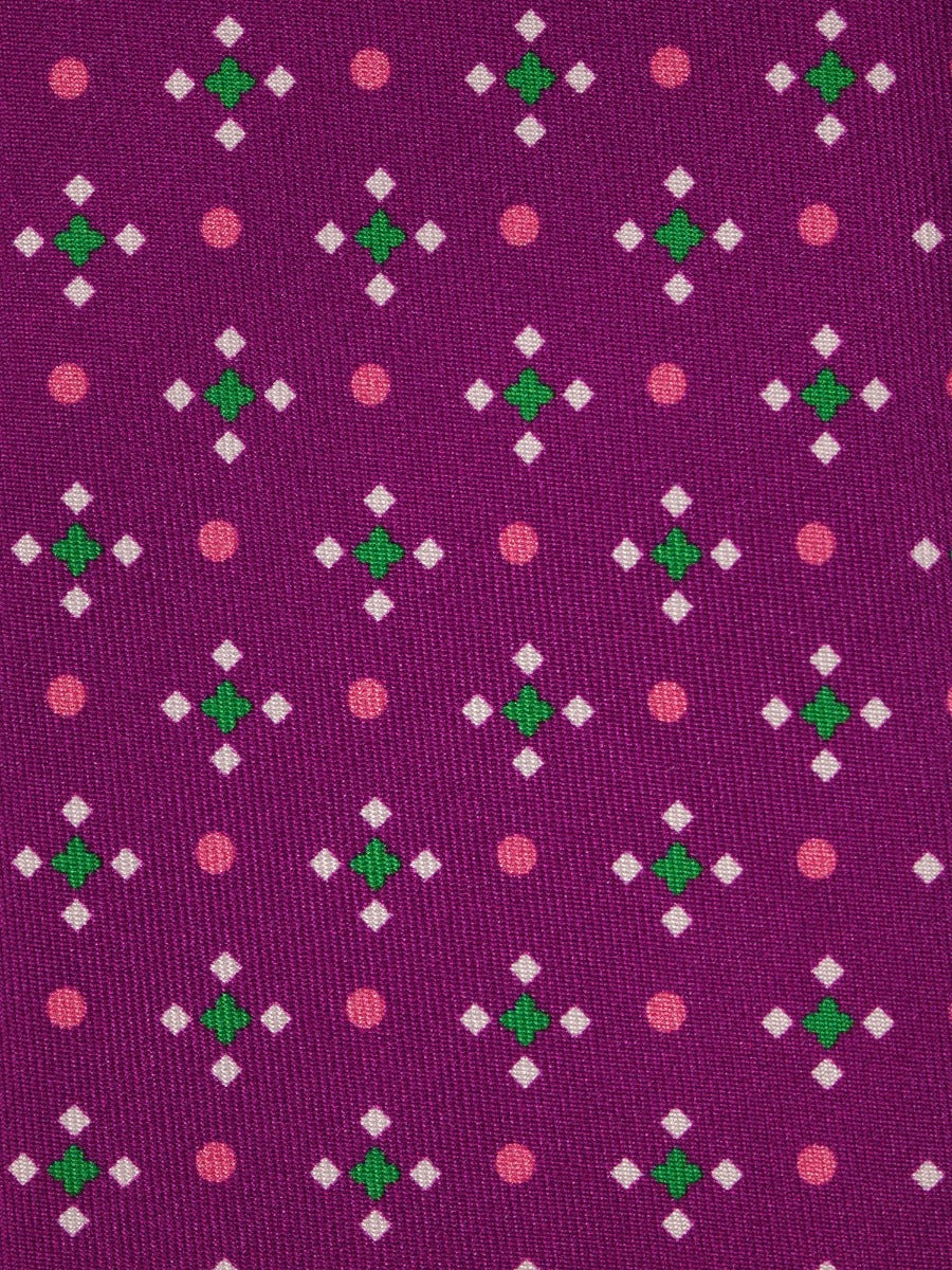 Cravatta fucsia OFELIA in seta stampata - PARTICOLARE