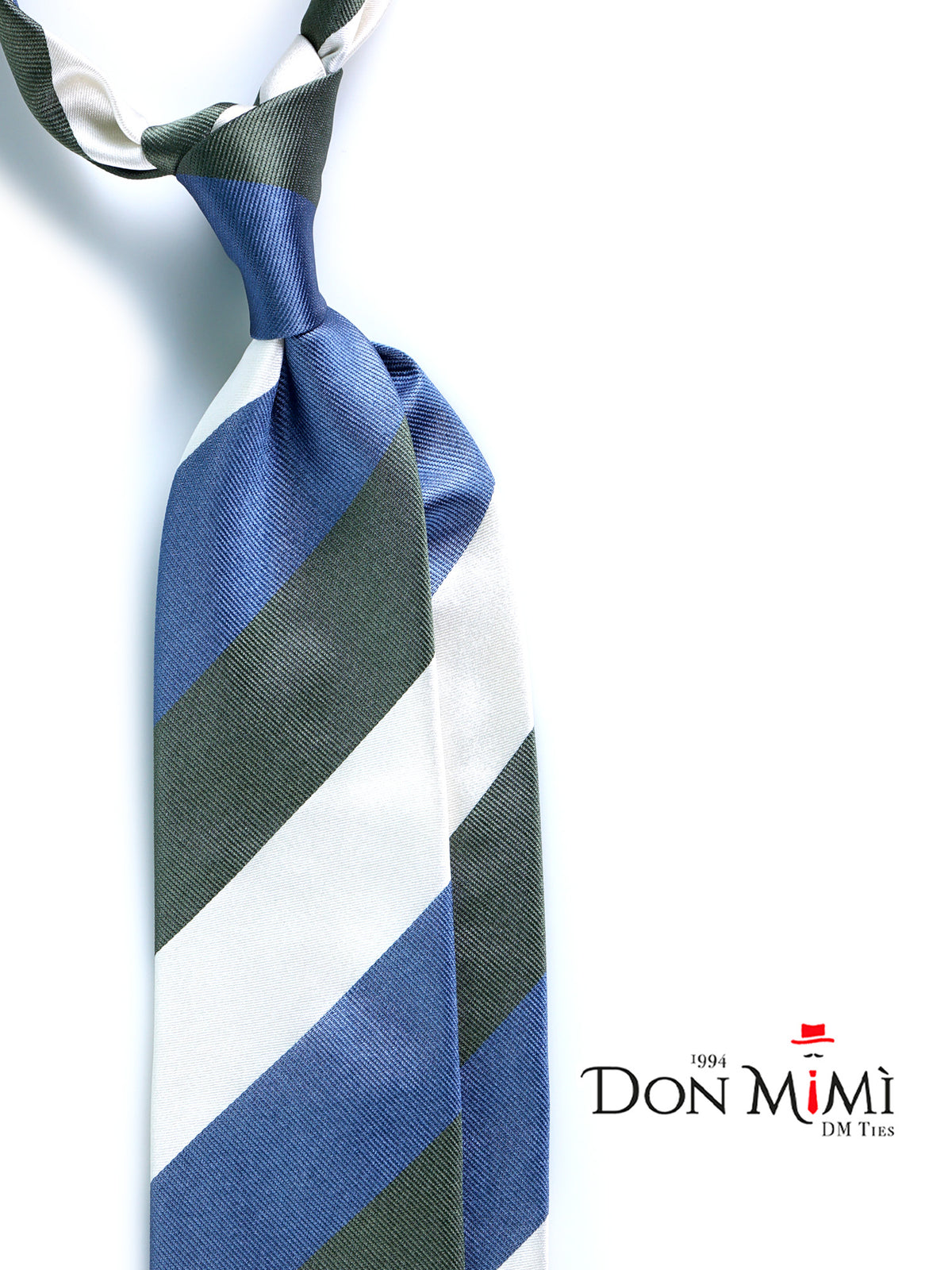 3 Fold Tie Light Blue Woven Silk DINA