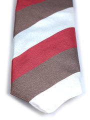 Cravatta 3 Pieghe beige in seta tessuta DINA