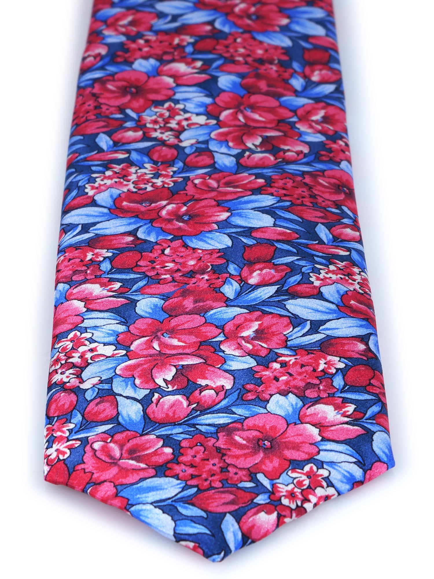 CHARME Red satin silk 3 Fold Necktie 