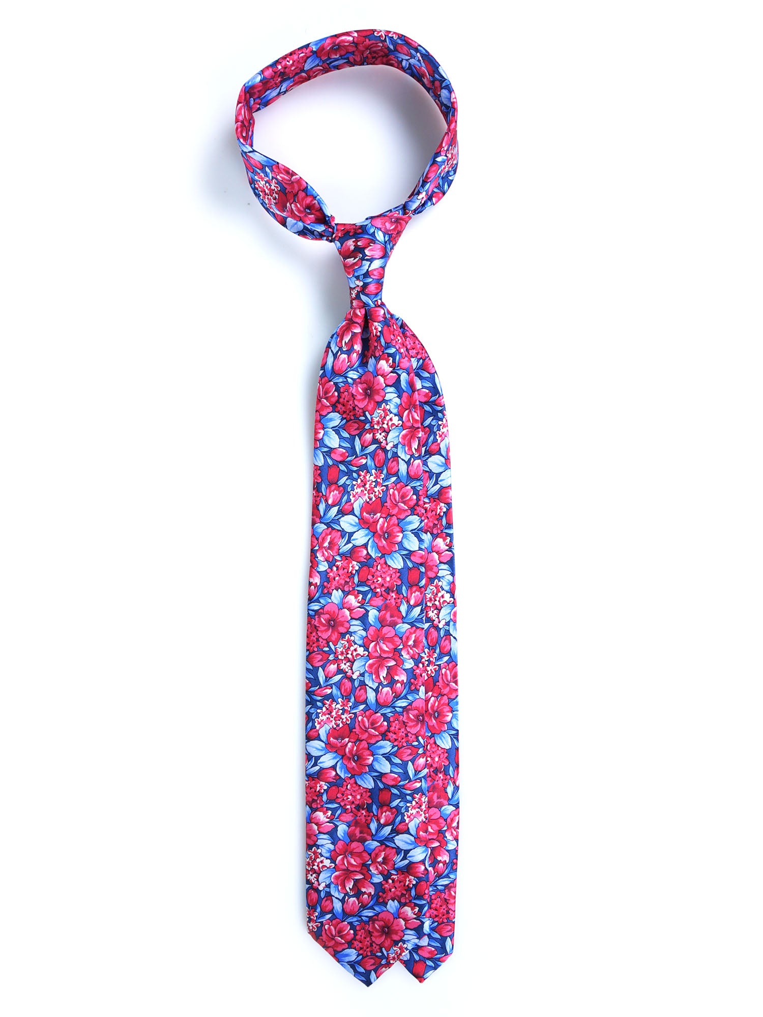 CHARME Red satin silk 3 Fold Necktie 