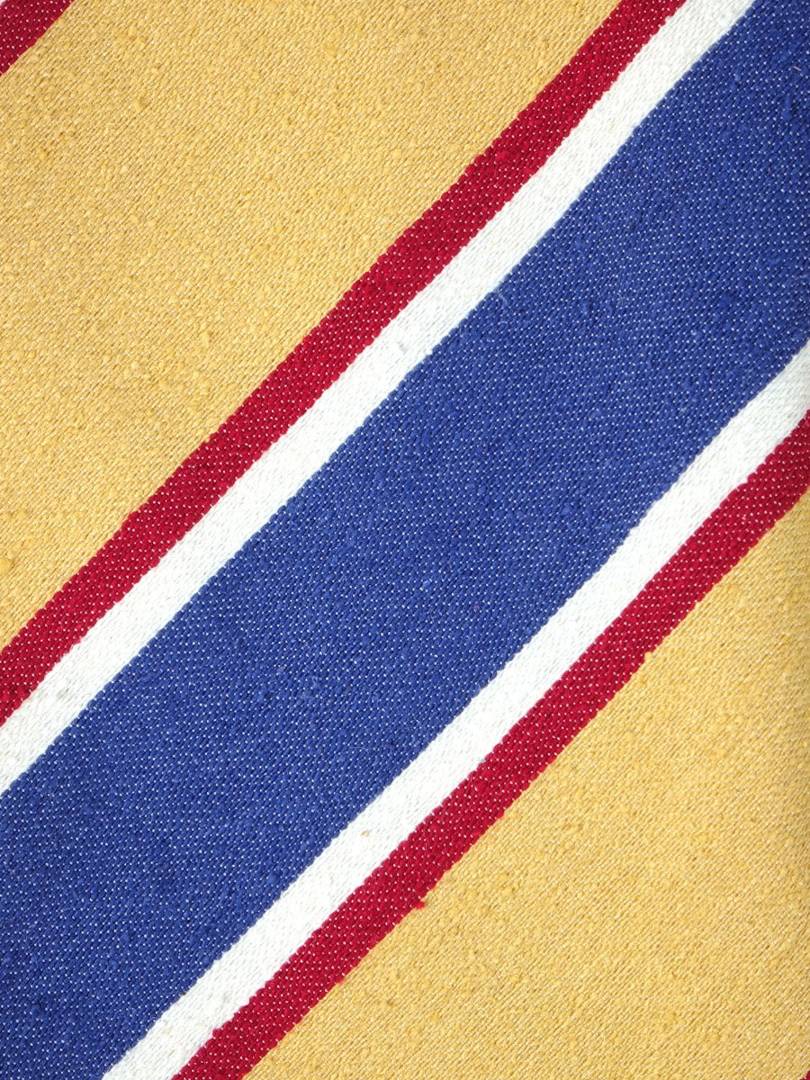 Cravatta 3 pieghe LORETTA gialla in seta bourette - PARTICOLARE