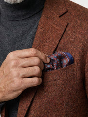 Fazzoletto da taschino marrone XL in seta twill HAVOCK