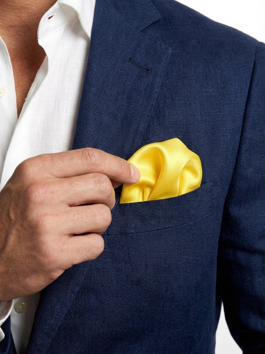 Fazzoletto da taschino in seta CALISTA Giallo
